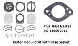 Kawasaki Keihin Rebuild Kit with Base Gasket SBT# 41-202C For Kawasaki PWC  550 650 750 Carb  Ss Xi Js Ts Sc Sx