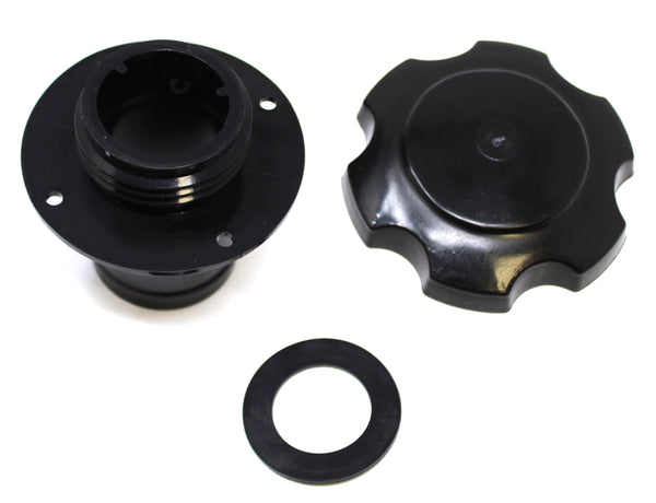 Aftermarket Kawasaki Jet Ski Gas Cap, Gasket & Black Fuel Tank Filler Neck Kit OEM # 59231-3734 / 51049-3714