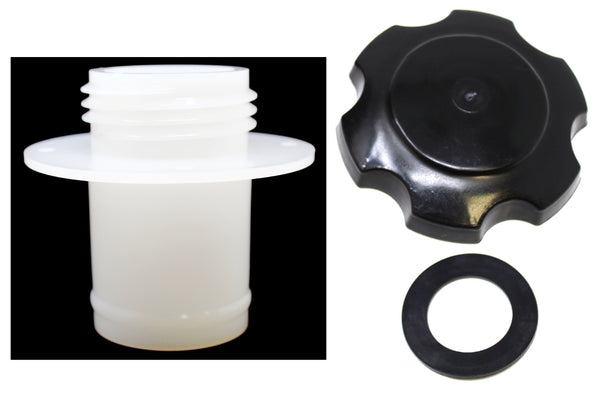 Aftermarket Kawasaki Jet Ski Gas Cap, Gasket & White Fuel Tank Filler Neck Kit OEM # 59231-3734 / 51049-3714