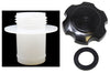 Aftermarket Kawasaki Jet Ski Gas Cap, Gasket & White Fuel Tank Filler Neck Kit OEM # 59231-3734 / 51049-3714
